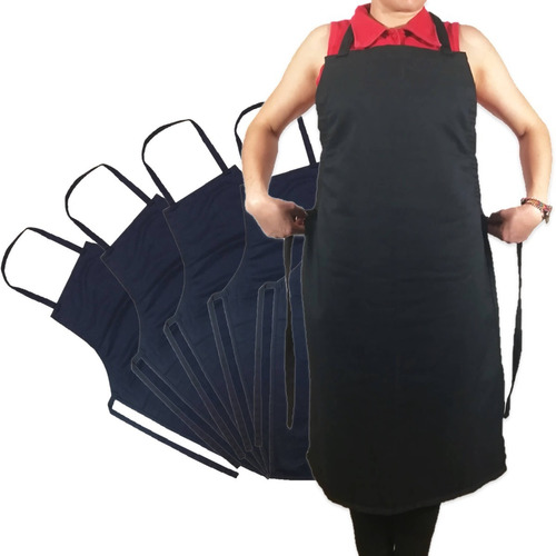 10 Mandiles Largos Sin Bolsas Resistentes Gabardina Algodón