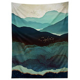 Spacefrogdesigns Indigo Mountains Tapestry, 50 In X 60