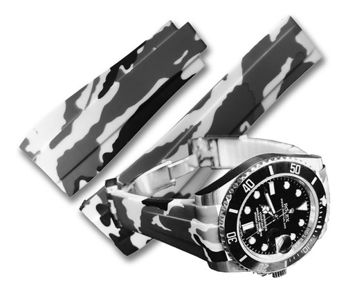 Extensible Blanco Camuflado 20mm Oysterflex Compatible Rolex