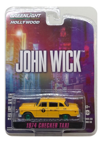 Greenlight Green Machine John Wick 1974 Checker Taxi 1:64