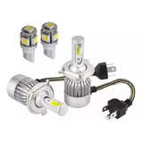 Kit Lamparas Cree Led Cob H4 + Posicion Fiat Uno Novo