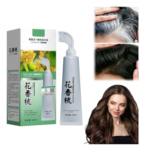 Esencia De Tinte Cabello Extracto Planta 2 En 1 Con Peine .