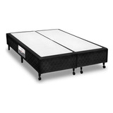 Cama Box Base Castor Poli Tecido Black Queen 158