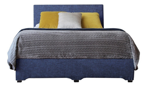 Recamara Cama Base Cabecera Urban Matrimonial Lino Azul