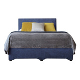 Recamara Cama Base Cabecera Urban King Size Lino Azul