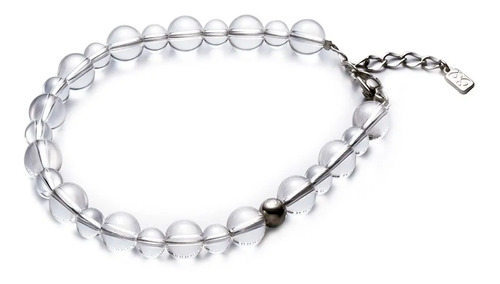 Phiten Pulsera De Cuarzo Cristal Nacarado | Meses sin interés