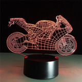 Motocicleta Led 3d Óptica Luz Nocturna Figura De Acción