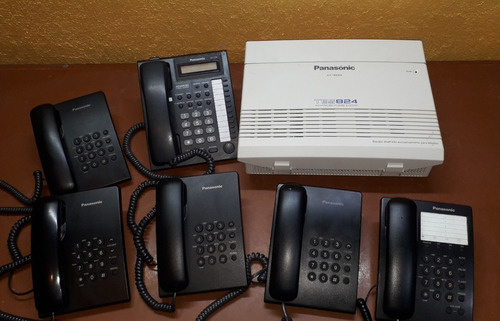 Conmutador Panasonic Kx-tes824 + Kx-t7730 5 Teléfonos Negro 