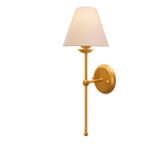 Arandela Luminária Cúpula Tecido Algodão Cama Sala Dourado P