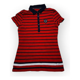 Playera Tommy Hilfiger De Mujer Extra Chica Roja/azul Rayada