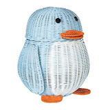 Pingüino De Mimbre Kouboo, Canasta De Almacenamiento Multic