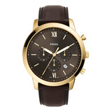 Reloj Cronógrafo Fossil Neutra Fs5763 Para Hombre, Dorado/ch