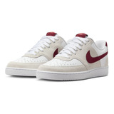 Tenis Para Mujer Nike Court Vision Low Blanco/rojo