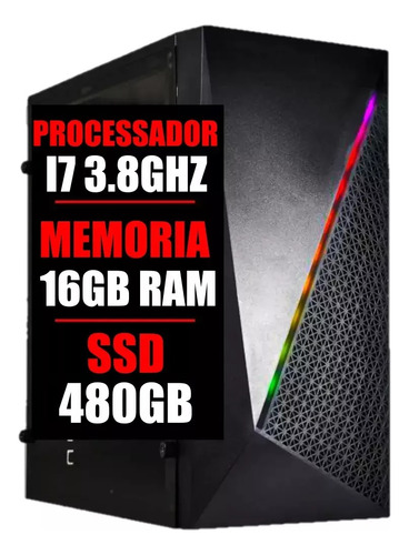 Computador Pc Intel I7 / 16gb Ram Gamer / Ssd 480gb / Wi-fi