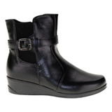 Bota Ana Bela Zíper Fivela Feminina Mooncity -preto