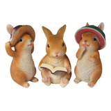 Figura Decorativa De Conejo De Pascua, 3 Unidades