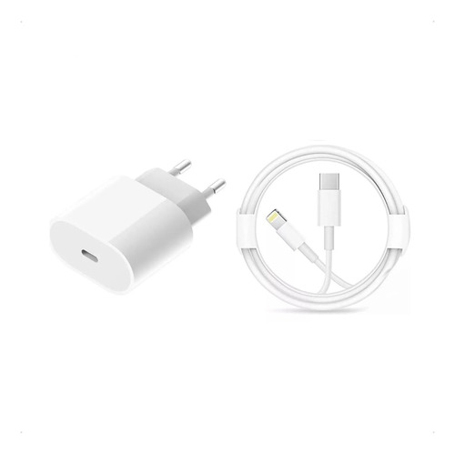 Carregador Fonte 20w Usbc + Cabo Usbc Para iPhone