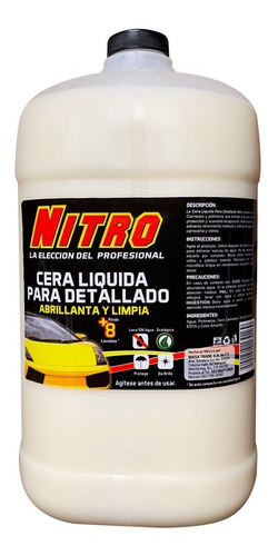 Nitro Cera Liquida Para Detallado De Tarro 4 Litros