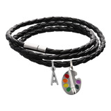 Pulsera Paleta Pintor Brazalete Dije Paleta Pincel Letra 