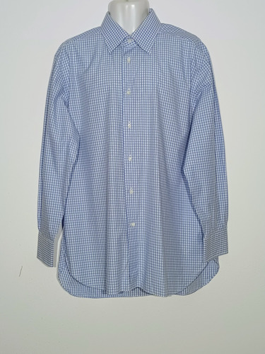 Camisa Ermenegildo Zegna   Talla Xl   Cuadros Celeste