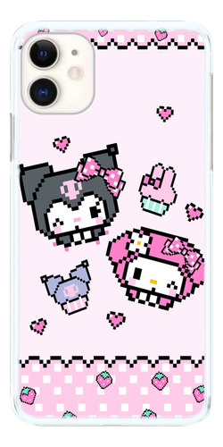 Capinha Compatível Pixel Art My Melody Kuromi - iPhone