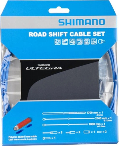 Juego Cables Shimano Polimero/forros Ruta Azules