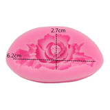 Molde De Silicon Flor Rosa Con Hojas Mod 2 Fondant  Pasta