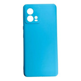 Case Capinha Capa Premium Veludo Para Moto Edge 30 Fusion Cor Azul Bebe