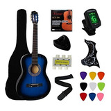 Ymc 38 Blue Beginner Guitarra Acustica Starter Package Guit