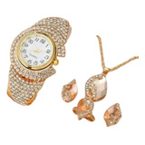 Joyeria Dama Mujer Conjunto Reloj Elegancia Fiesta Regalo