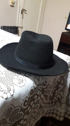 Sombrero De Mujer 100 % Pelo Color Negro Lagomarsino