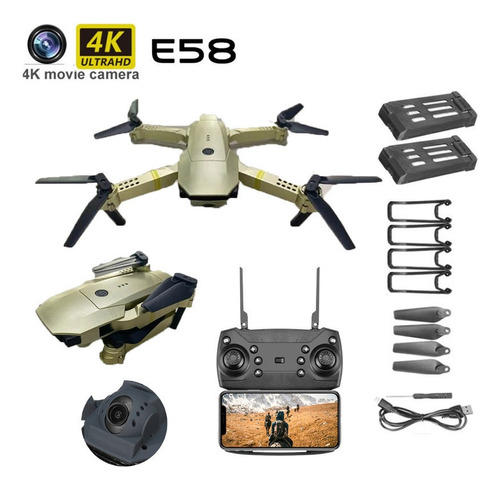 El Dron E58 Incluye Una Cámara Y Tres Baterías Hd 24k 2024