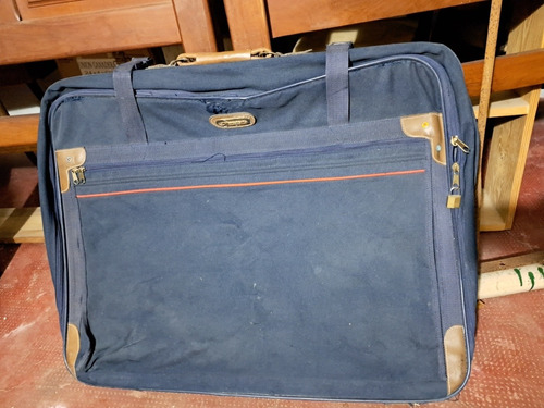 Valija Vintage Grande Azul Okksein Equipaje Viaje Usado