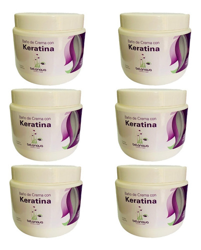 Baño De Crema De Keratina Belanova 500 Grs X 6u