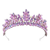 Corona Diamante Rosa Para Xv Quinceañera, Novia, Princesa