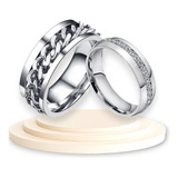 2 Anillos Cadena Y Churumbela De Promesa Para Novios Parejas