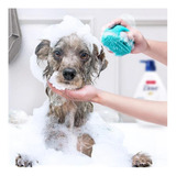 Escova Pente Silicone C/dispenser Shampoo Banho Gato Dog Pet