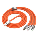 Cable De Carga Rápida 3 En 1 Micro Usb Tipo C