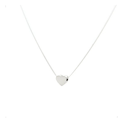 Collar Corazón Pasacadena De Plata .925 Agálea Joyería Color Plateado | Meses sin interés