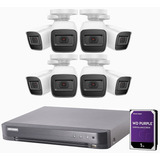 Kit Seguridad Dvr Hikvision 8 Camaras Full Hd Disco Rigido 1tb