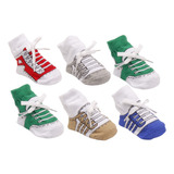 Kit Meias Bebe Menino Menina Infantil Sapatinhos - 6 Pares