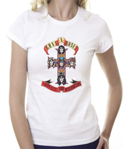 Playera Para Dama Guns And Roses Appetite Logo 