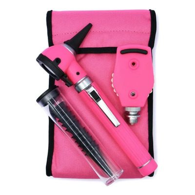 Otoscopio Y Oftalmoscopio Medico Examen Luz Led Con Estuche Color Rosa | Envío gratis