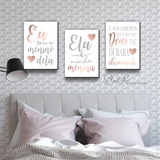 Quadros Quarto De Casal Rose Gold 