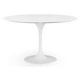 Mesa De Comedor Diseño Minimalista Blanca Tulip 100cm Color De La Tapa Blanco Color De Las Patas Blanco