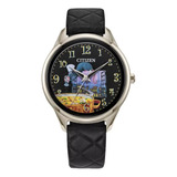 Reloj Citizen Eco Drive Disney Ratatouille Fe7103-04w Color De La Correa Negro