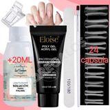 Kit X6 Polygel 30ml Pincel Solucion Capsula Dual Broche