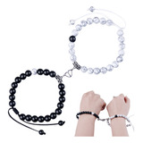 2pcs Regalo Pulsera Con Imán Magneticá Para Pareja Ajustable