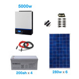 Kit Solar Fotovoltaico 5000w Híbrido Base Alto Consumo