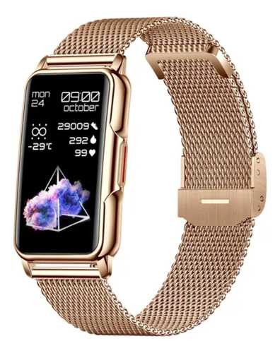 Smartwatch Dourado Feminino Duas Pulseiras Dia Namorados 